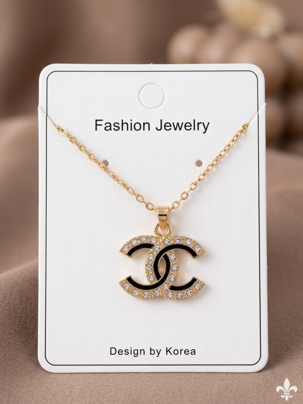 Brand NEW Gold Pendant Necklace with Rhinestones - Fashion Jewelry